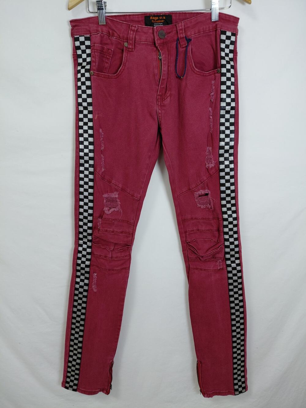 Rage of a Rebellion Pink Skinny Distressed Jeans Men Size 32